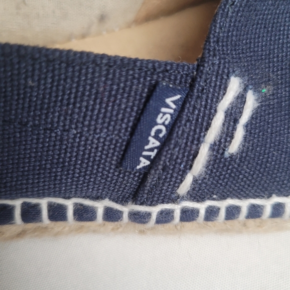 Viscata Barceloneta Handmade In Spain Espadrille Canvas Flat Shoe Navy 38/7.5 - Picture 4 of 10